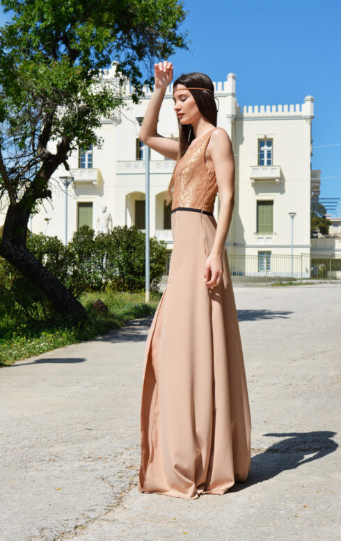 h-era maxi nude dress