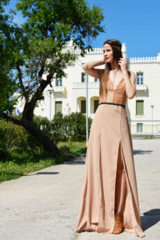 h-era maxi nude dress