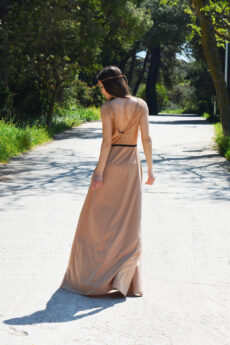 h-era maxi nude dress detail back