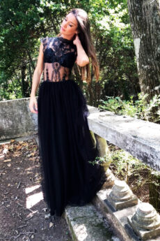 hera maxi glitter lace and tulle dress