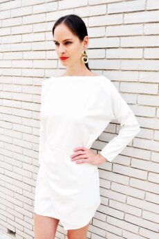 h-era white mini dress