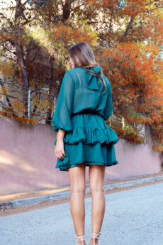 green georgette dress