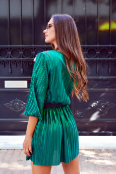 h-era green metallic dress