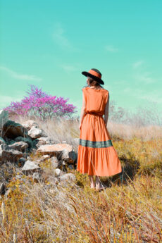 hera orange boho dress