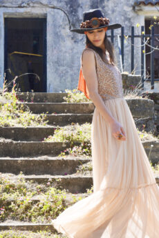 hera nude pink maxi dress