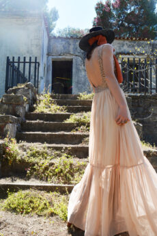 hera nude pink maxi dress