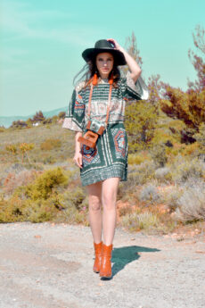 hera mini boho printed dress