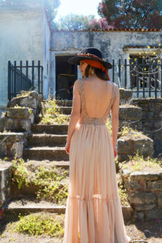 hera nude pink maxi dress