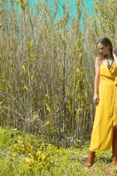 hera yellow wrap dress