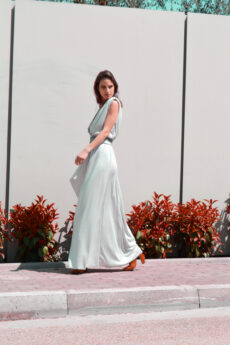 hera silver metallic dress