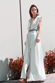 hera silver metallic dress