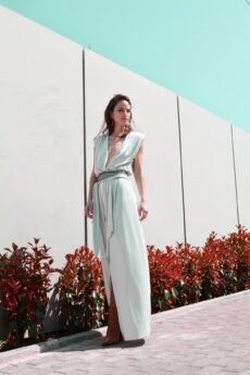 hera silver metallic dress