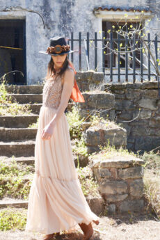 hera nude pink maxi dress