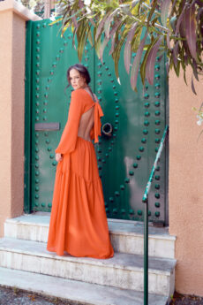 hera orange maxi dress