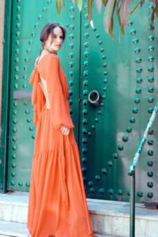 hera orange maxi dress