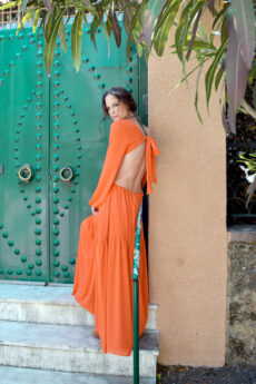 hera orange maxi dress
