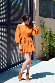 hera orange-brown mini dress