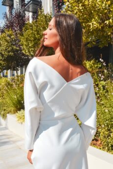 h-era white midi dress