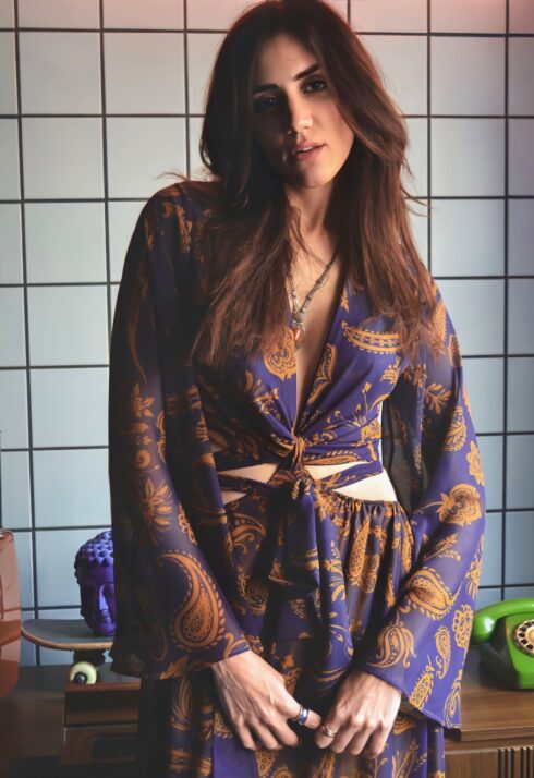 h-era maxi purple dress