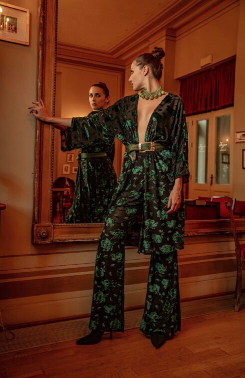 h-era sheer velvet set
