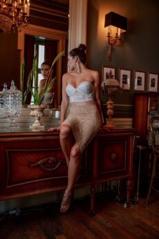 h-era golden glitter skirt