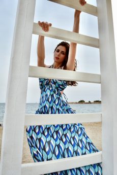 h-era blue printed dress