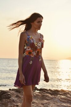 h-era flower magenta dress