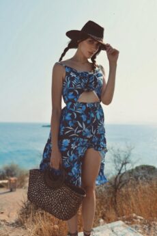 h-era flower printed dress