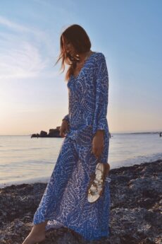 h-era printed kaftan dress