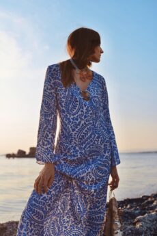 h-era printed kaftan dress