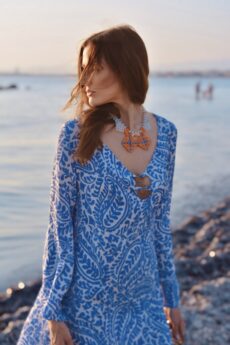 h-era printed kaftan dress