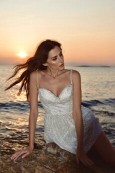h-era white glitter dress