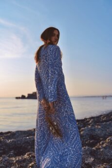 h-era printed kaftan dress