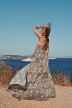 h-era maxi open back dress