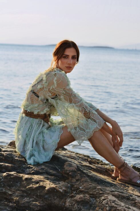 h-era mint lace dress