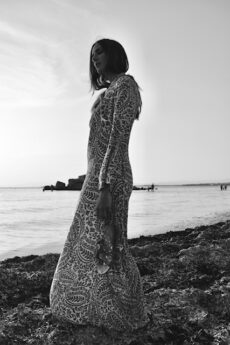 h-era printed kaftan dress