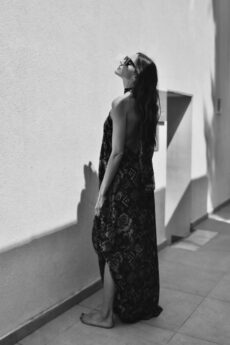 h-era halter neck dress