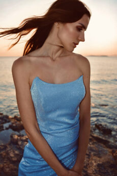 h-era mini blue glitter dress